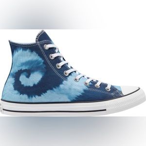 Blue Tie-Dye HighTop Converse (Women’s 11/Men’s 9)